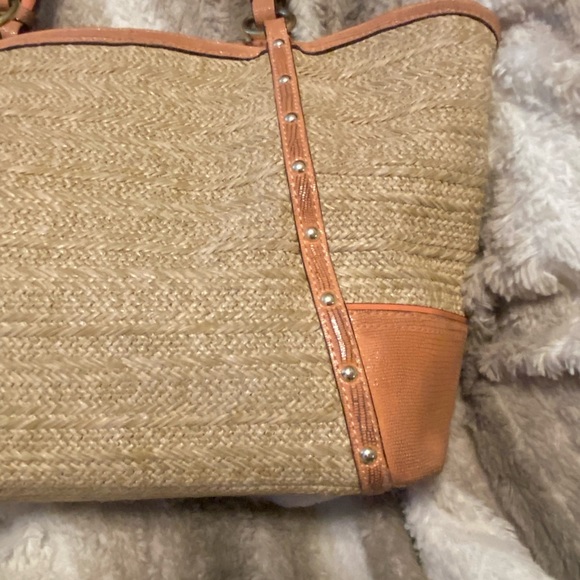 Coach Straw Tote with Distressed Embossed Details - Picture 10 of 16